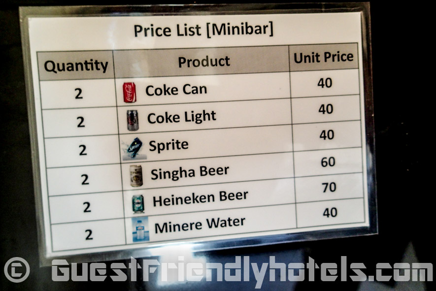 @White Patong Hotel prices from the minibar are very reasonable