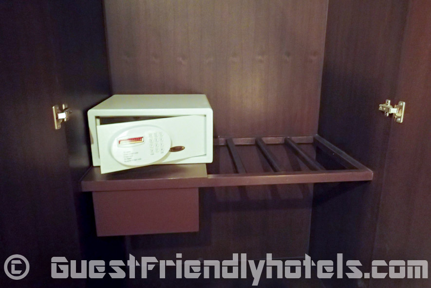All rooms come with a small safe that you can find in the wardrobe of Apsara Residence