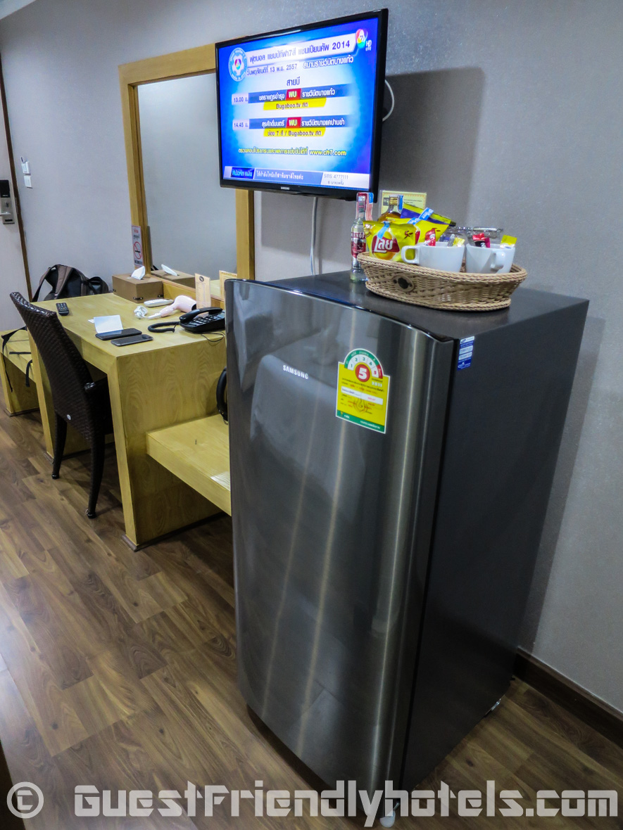 Big family size fridge in all hotel rooms of the Beach Front Resort Pattaya