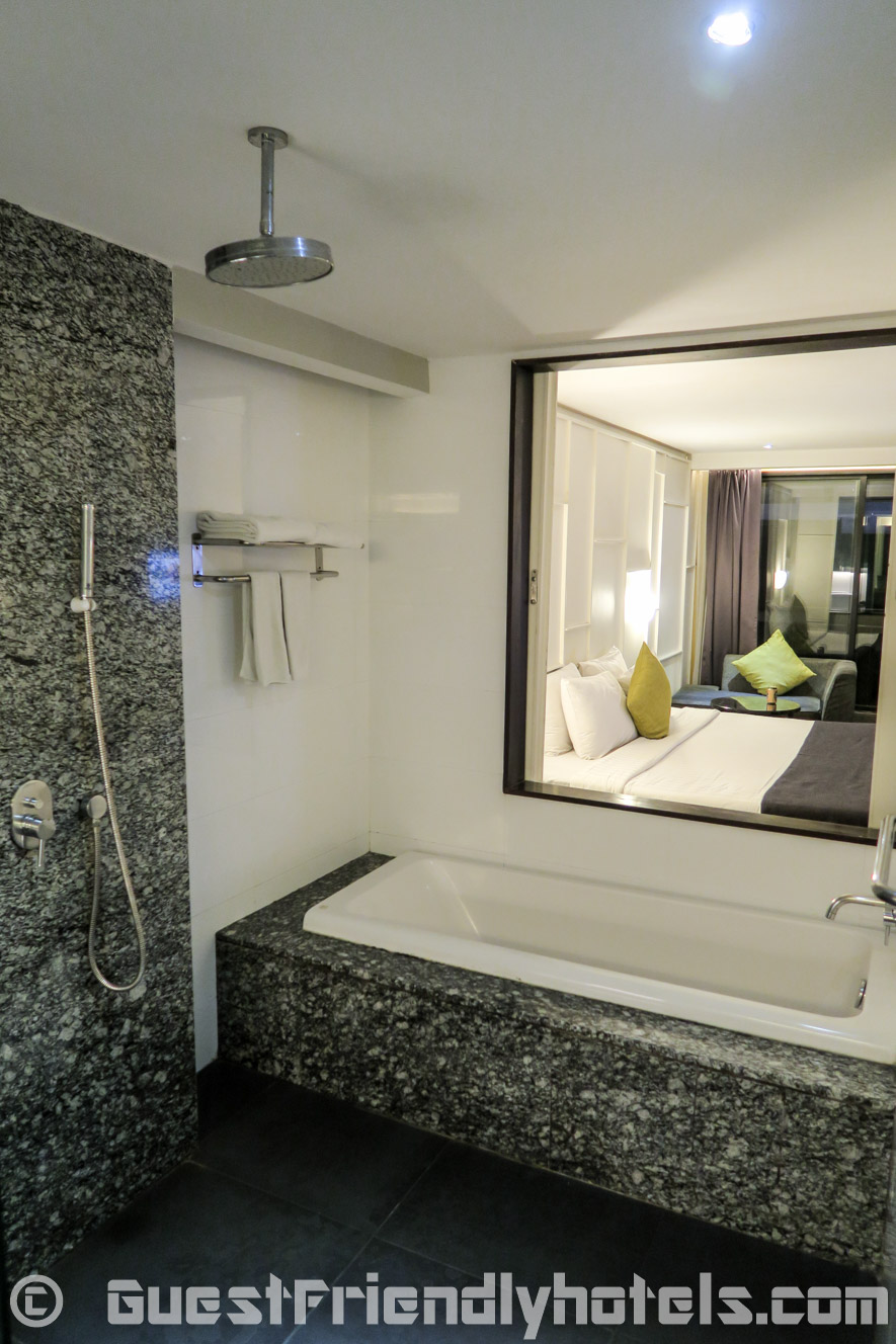 Bathroom has a seperate tub and shower inside Page 10 hotel Deluxe Studio rooms