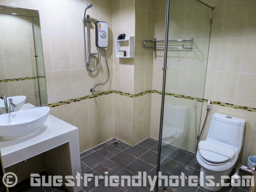 Bathroom is all new and very clean at Beachfront Resort in Pattaya
