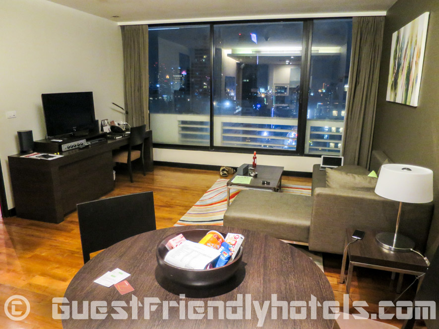 Living room and dining area at Fraser Suites Sukhumvit Serviced Apartments