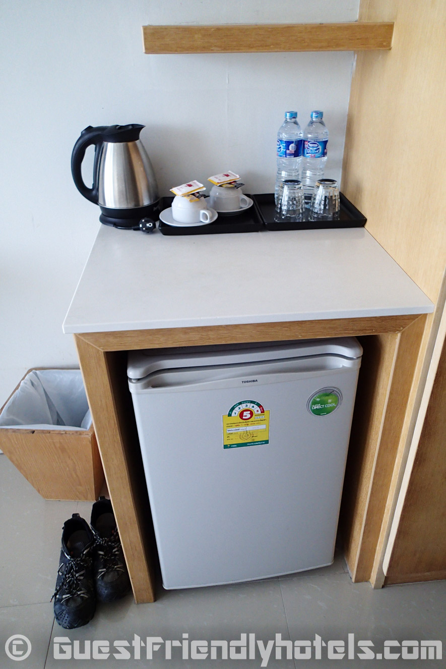 Mini-bar with tea-coffee making facilities at the Aspery Hotel