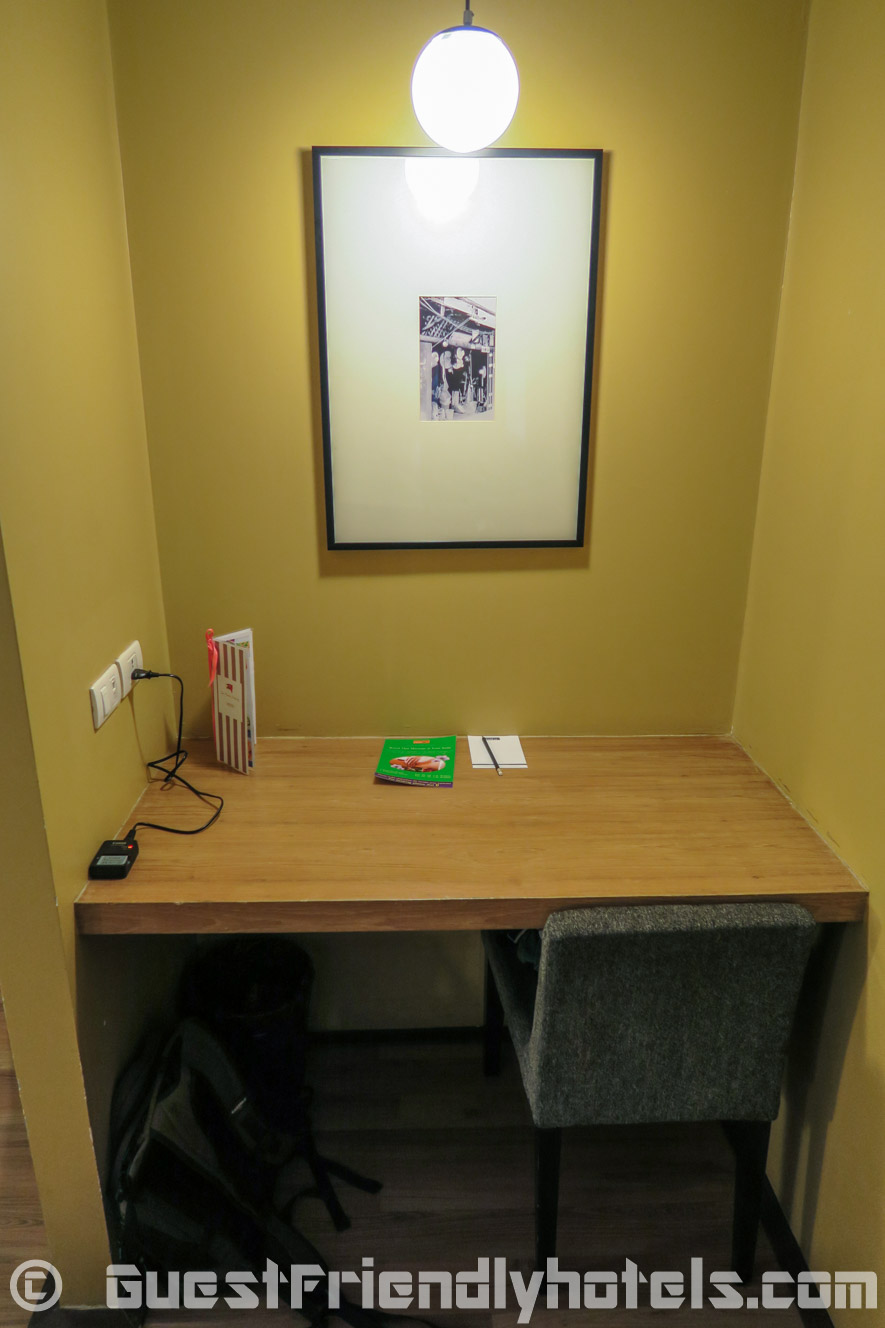 Small desk area in a corner in the Page 10 Hotel rooms