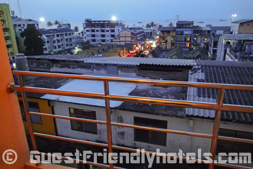 View of from my balcony of Soi 7 and Sea View in the back inside Eastiny Seven Hotel_