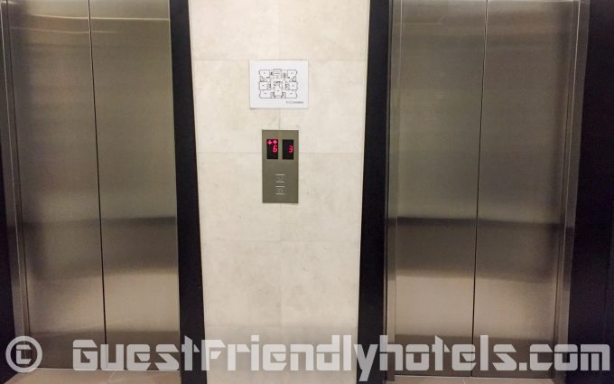 elevator leading to rooms 