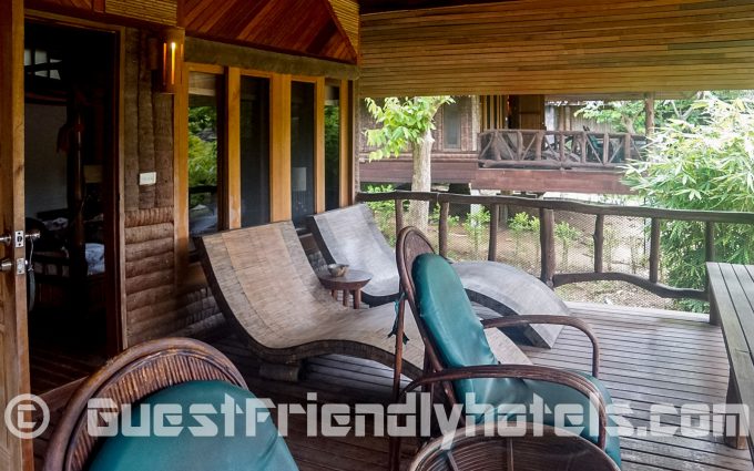 Private balcony in deluxe bungalows