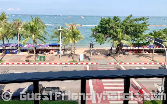 view of Pattaya beach from the room