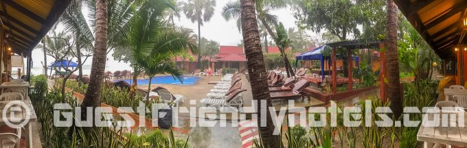 Panoramic view of pool area 