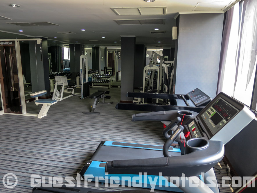one of the fitness rooms inside the Grand President Hotel Bangkok